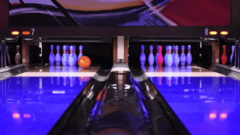 Interior view of Boondocks Food and Fun - Parker bowling alley