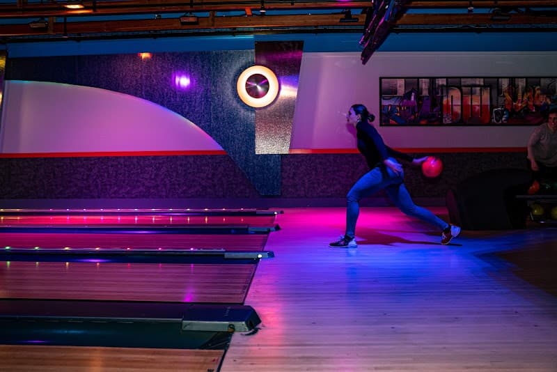 Interior view of Boston Bowl bowling alley