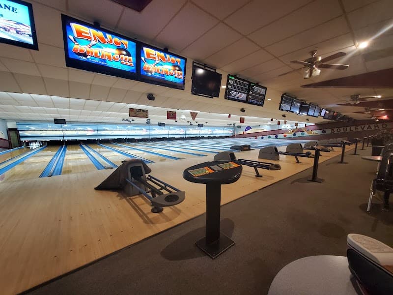 Interior view of Boulevard Lanes bowling alley