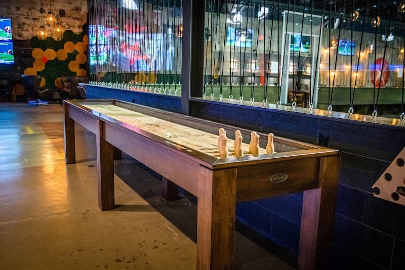 Interior view of BowlGames bowling alley