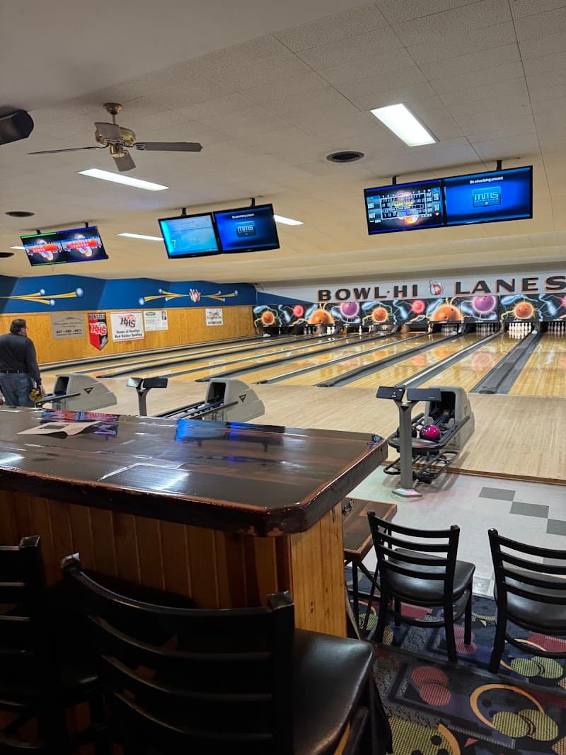 Interior view of Bowl-Hi Lanes bowling alley
