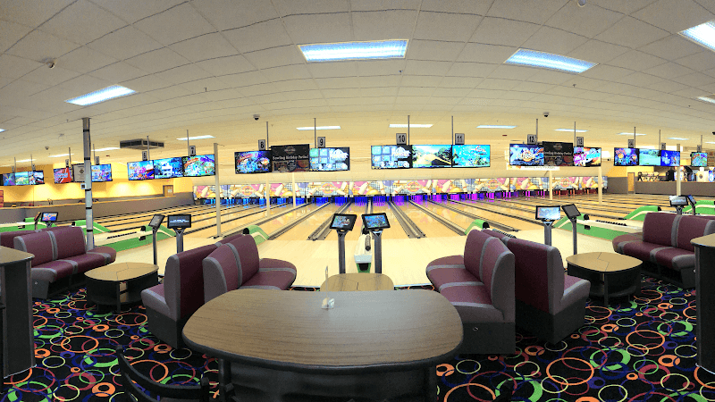 Interior view of Bowl-O-Rama Family Fun Center bowling alley