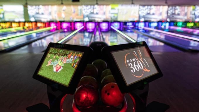 Interior view of Bowl 360 Strike City Spring Hill bowling alley