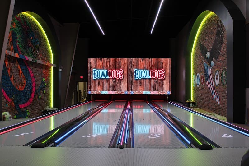 Interior view of Bowldogs bowling alley