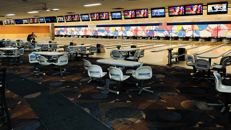 Interior view of Bowlerama Lanes bowling alley