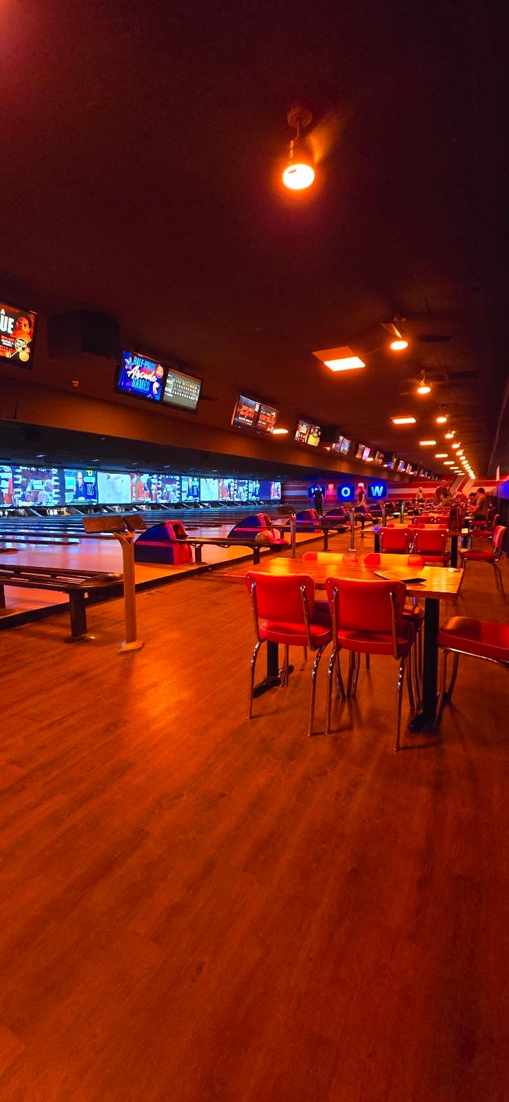 Interior view of Bowlero bowling alley