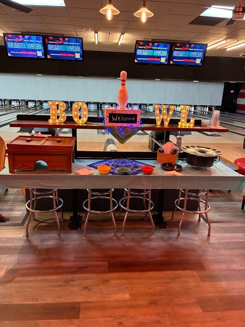 Interior view of Bowlero Auburn bowling alley