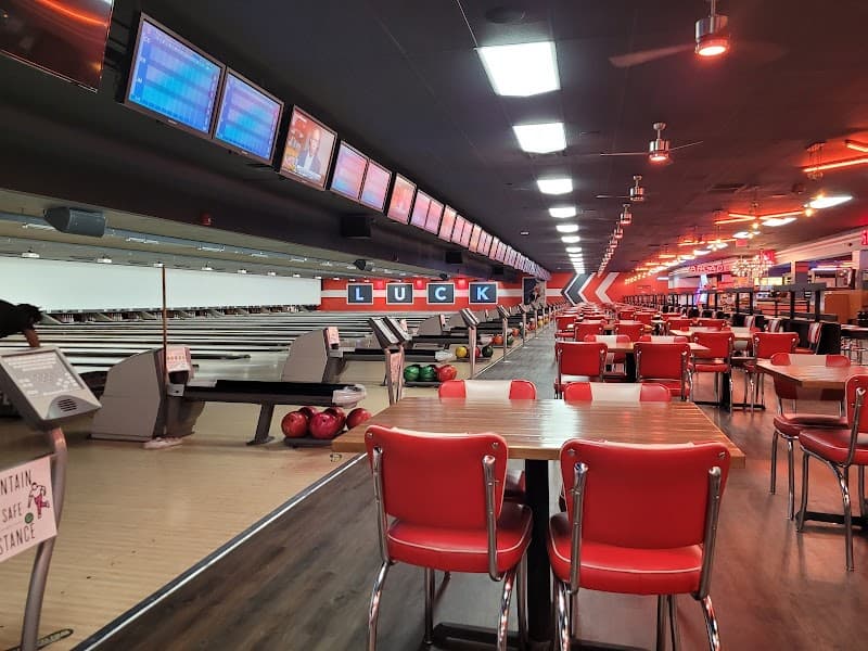 Interior view of Bowlero Augusta bowling alley