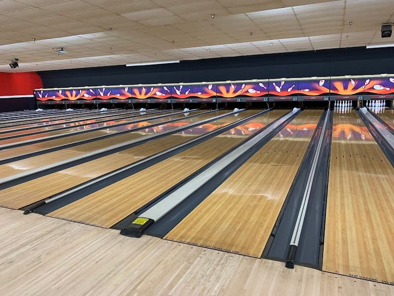 Interior view of Bowlero Aurora bowling alley