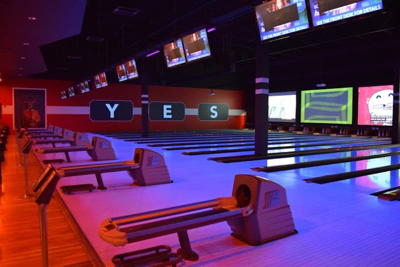 Interior view of Bowlero Blaine bowling alley