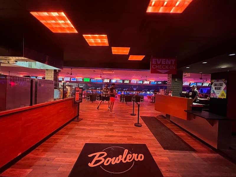Interior view of Bowlero Chesterfield bowling alley