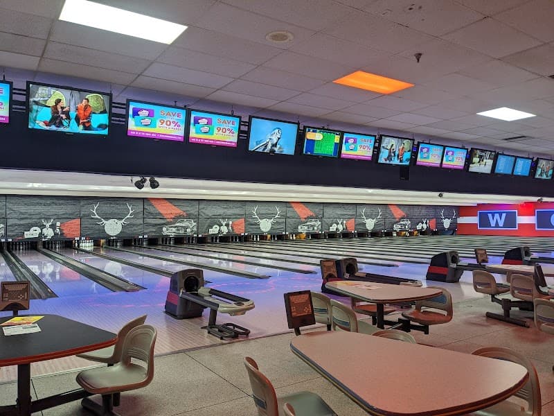 Interior view of Bowlero Deer Park bowling alley