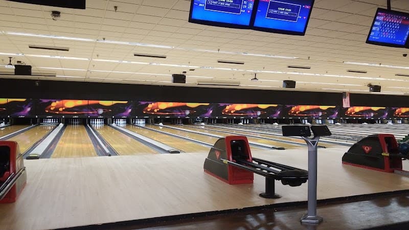 Interior view of Bowlero East Carolina bowling alley