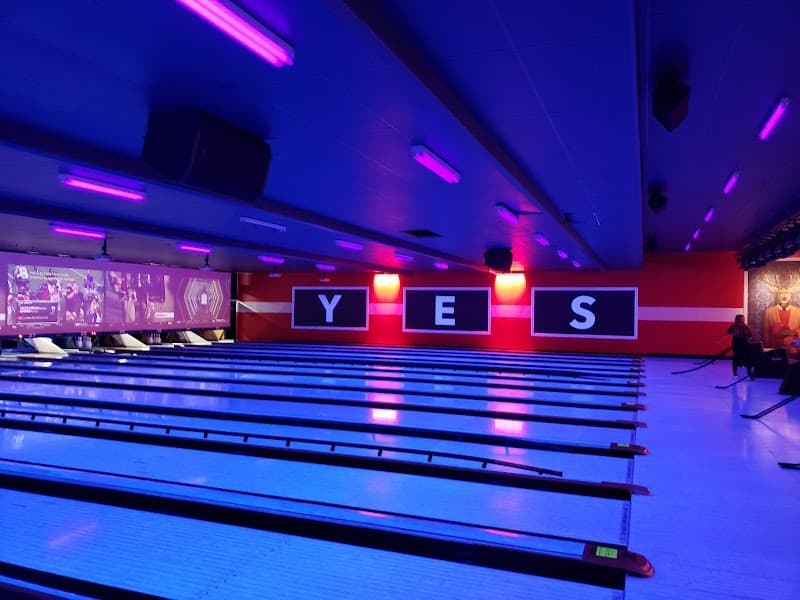 Interior view of Bowlero Eden Prairie bowling alley