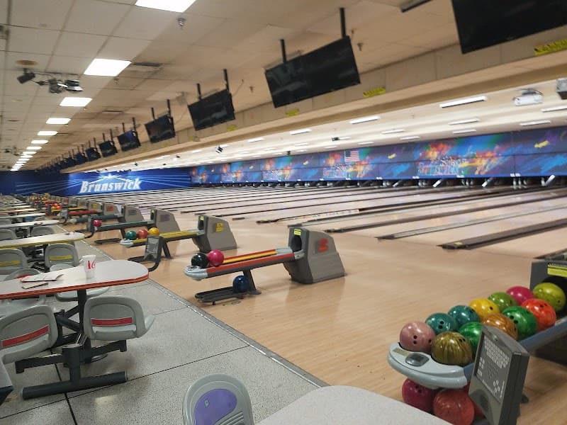 Interior view of Bowlero Fontana bowling alley
