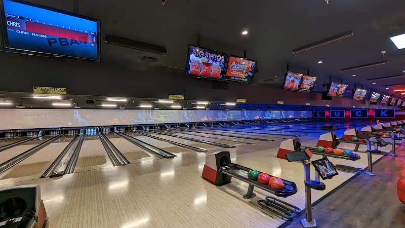 Interior view of Bowlero Glendale bowling alley