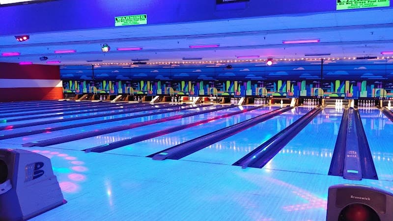 Interior view of Bowlero Glendale Heights bowling alley
