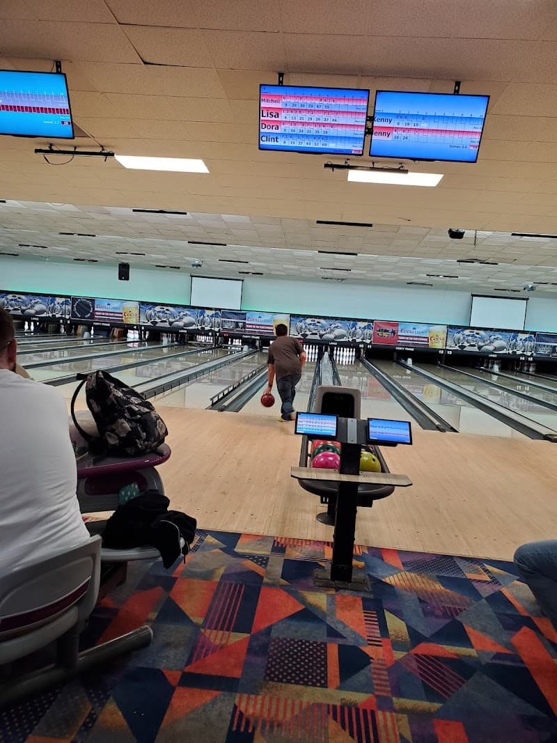 Interior view of Bowlero Lanes Fun Center bowling alley