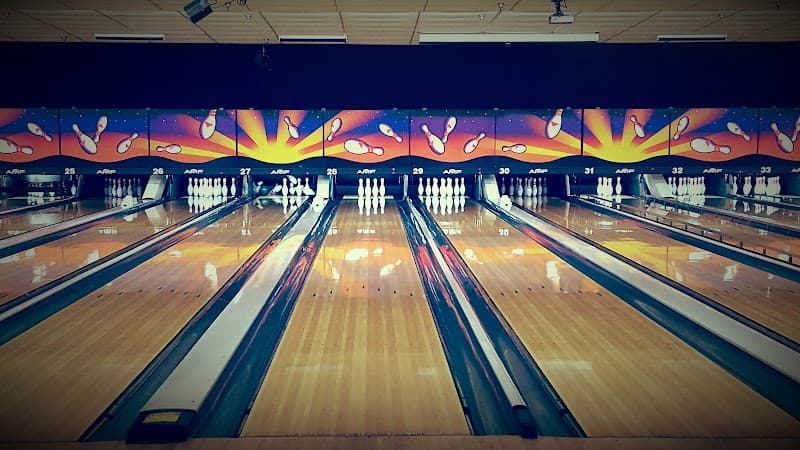 Interior view of Bowlero Mobile bowling alley