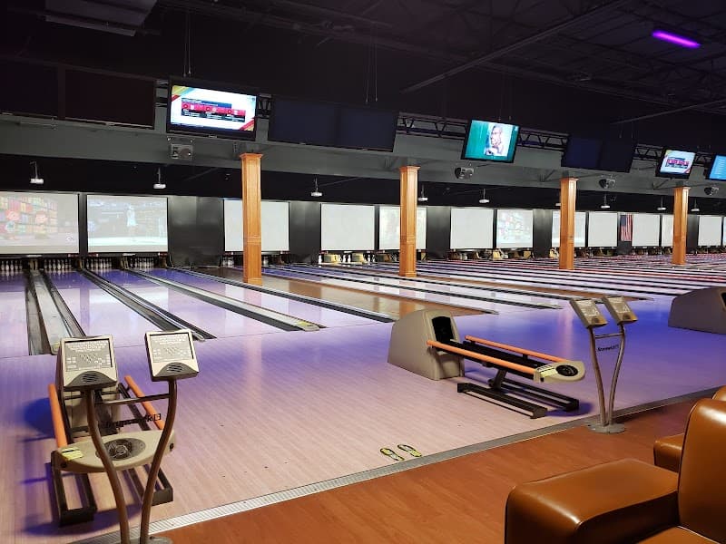 Interior view of Bowlero Montgomery bowling alley