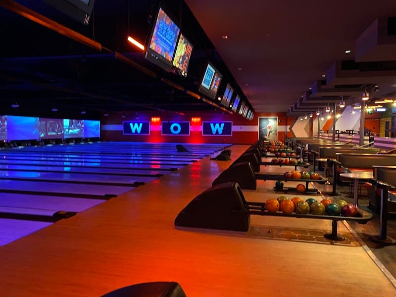 Interior view of Bowlero Pasadena bowling alley
