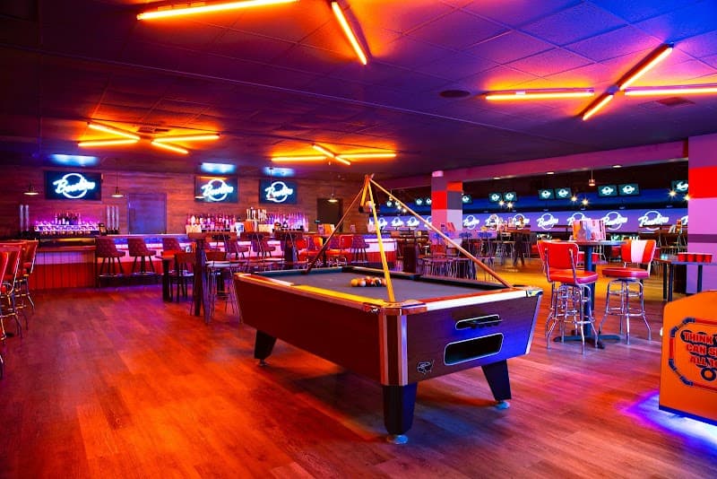 Interior view of Bowlero Riverside bowling alley