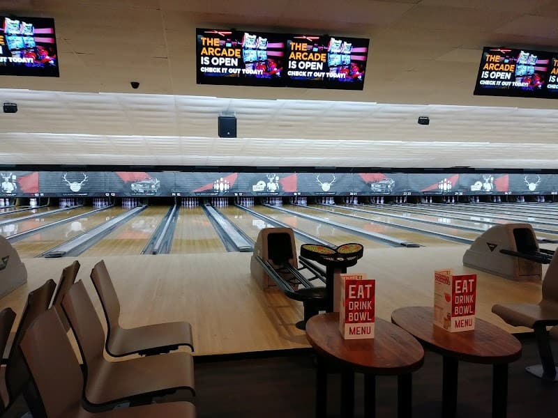 Interior view of Bowlero Wallingford bowling alley