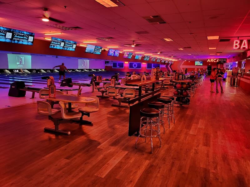 Interior view of Bowlero Waukegan bowling alley