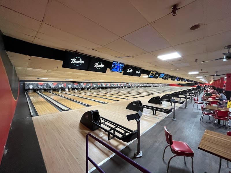 Interior view of Bowlero Worcester bowling alley