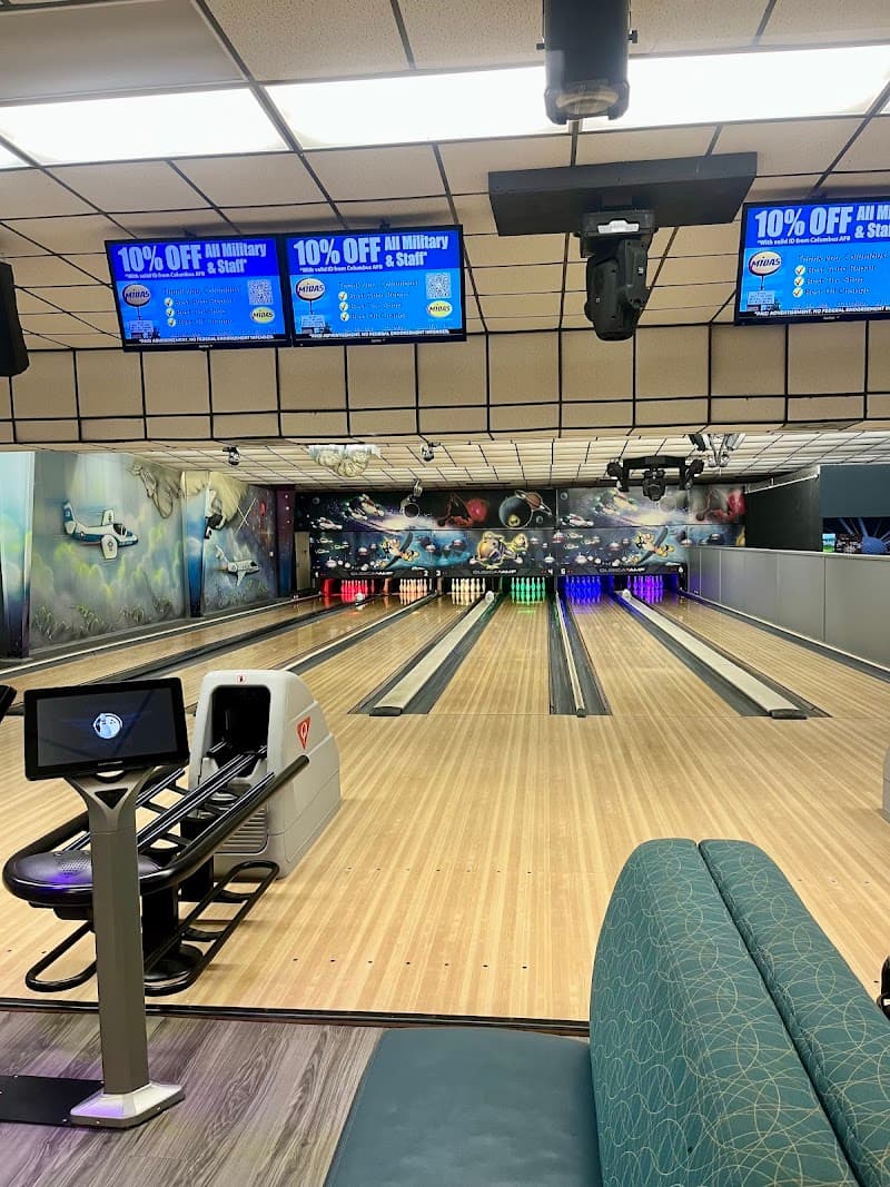 Interior view of Bowling Center bowling alley