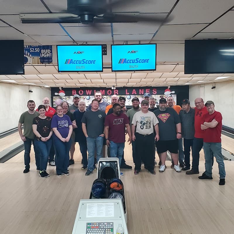 Interior view of Bowlmor bowling alley