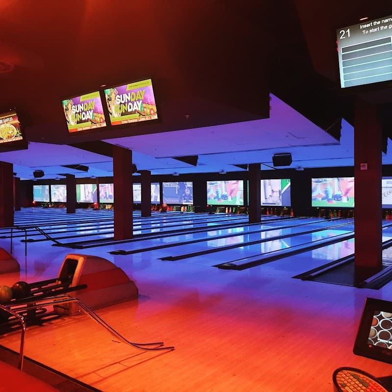 Interior view of Bowlmor Cupertino bowling alley