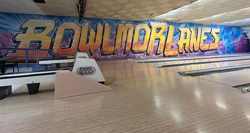 Interior view of Bowlmor Lanes bowling alley