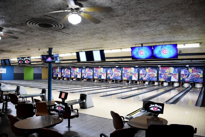 Interior view of Bowlmor Lanes bowling alley