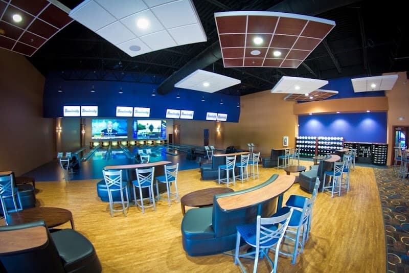 Interior view of Bowlocity Entertainment Center bowling alley