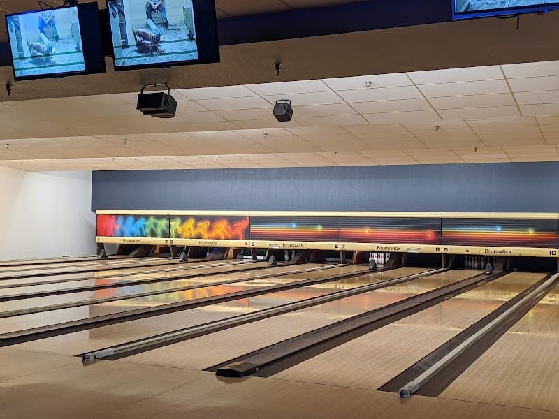 Interior view of Bowlski's bowling alley