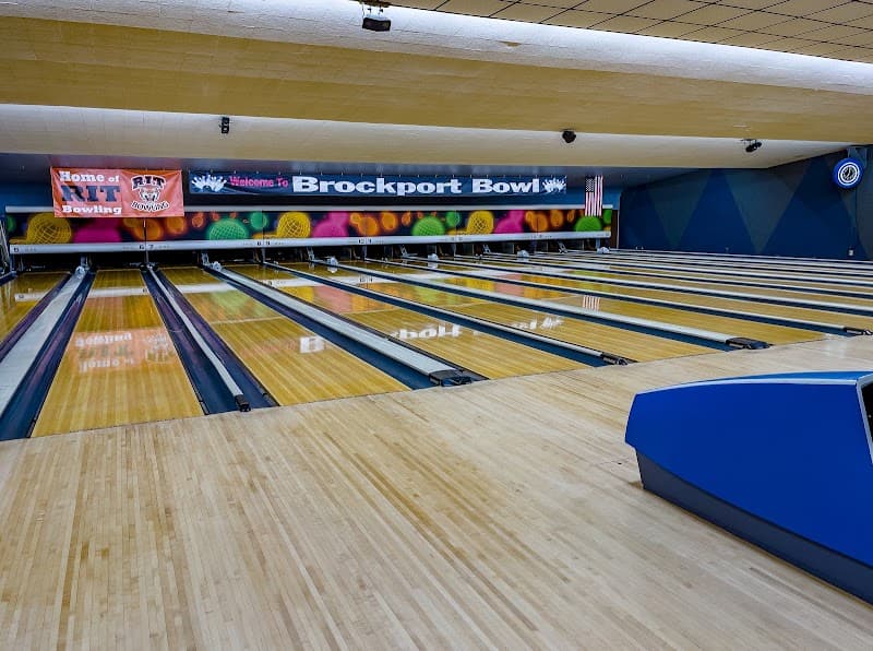 Interior view of Brockport Bowl bowling alley