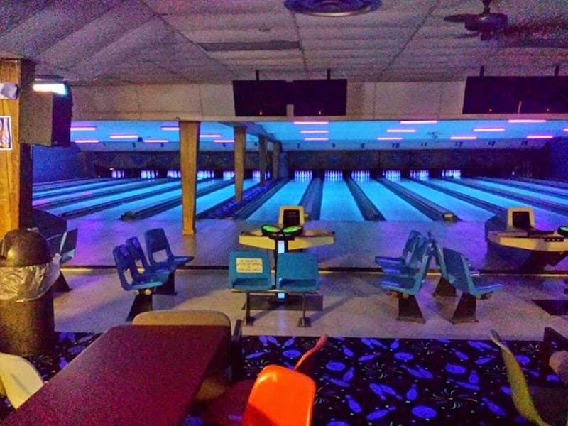 Interior view of Brooksville Lanes bowling alley