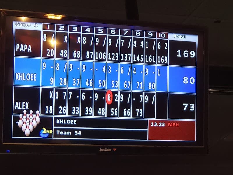 Interior view of Brunswick Bowling bowling alley