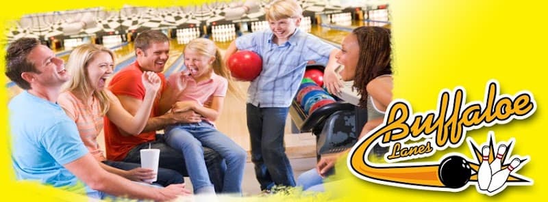 Interior view of Buffaloe Lanes Cary Family Bowling Center bowling alley