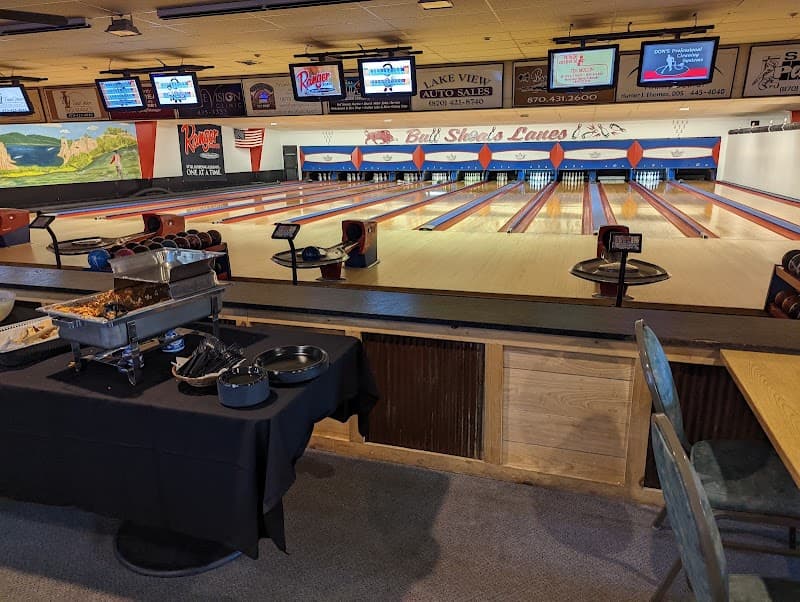 Interior view of Bull Shoals Lanes & Pro Shop and The Fish Sports Bar bowling alley