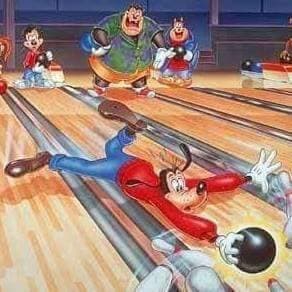 Interior view of Burney Bowl bowling alley