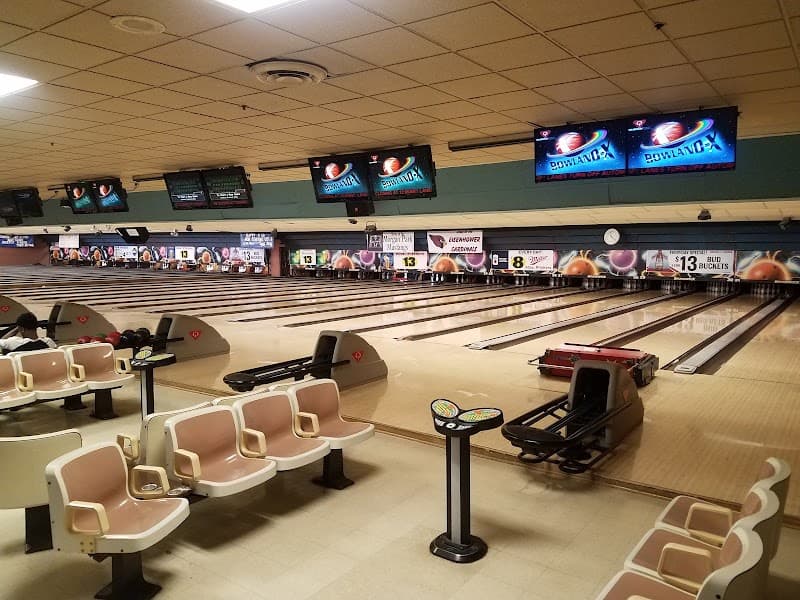 Interior view of Burr Oak Bowl bowling alley