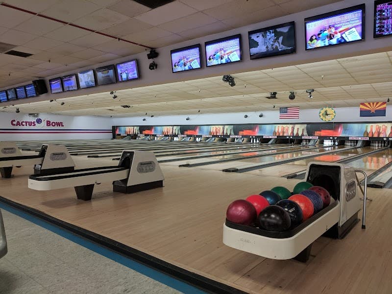 Interior view of Cactus Bowl bowling alley