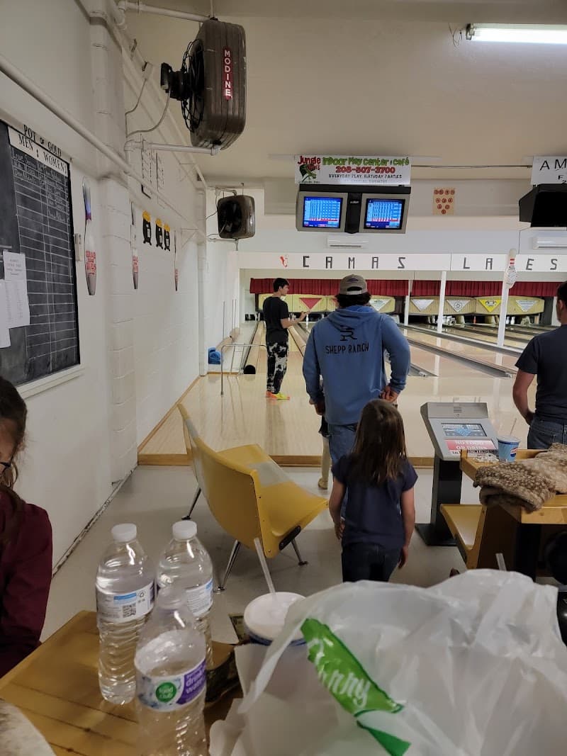 Interior view of Camas Lanes bowling alley