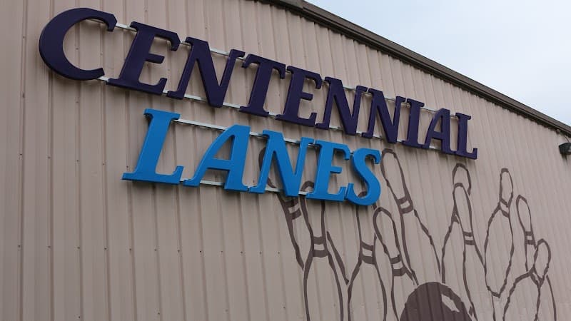Interior view of Centennial Lanes bowling alley
