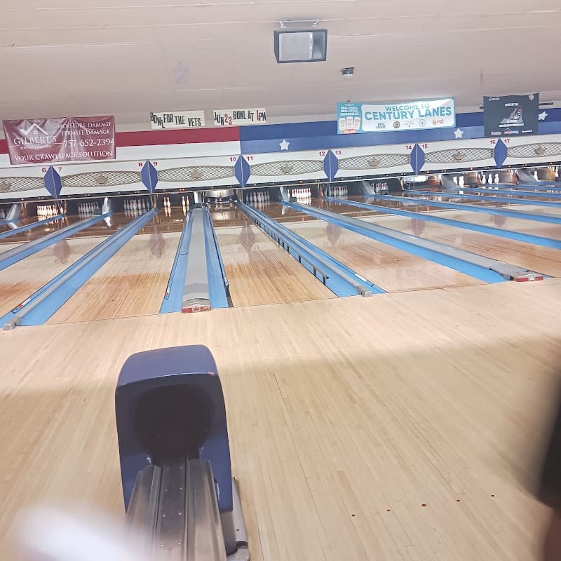 Interior view of Century Lanes bowling alley