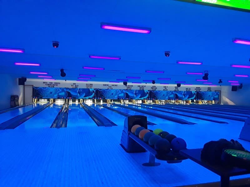 Interior view of Champion Lanes bowling alley