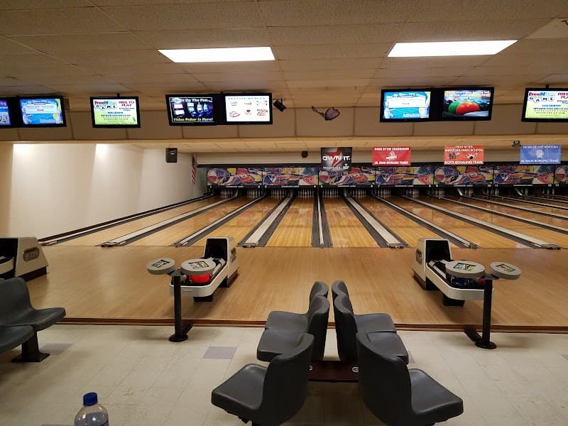 Interior view of Channahon Lanes and Mini Golf bowling alley