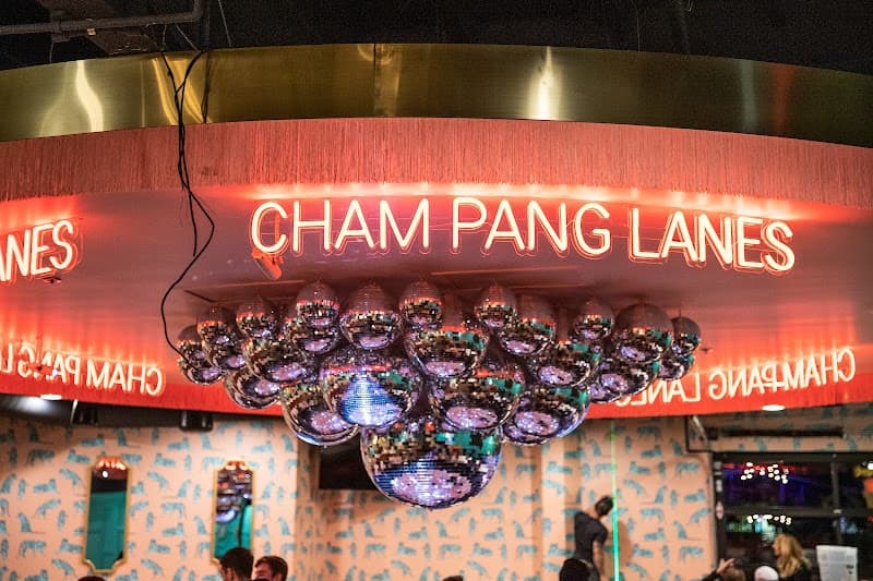 Interior view of Châm Pang Lanes bowling alley